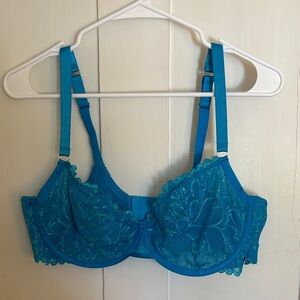 Savage Vibrant Blue Sheer Panties and matching Balconette Bra